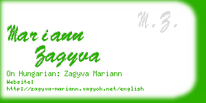 mariann zagyva business card